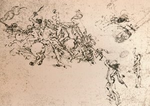 Estudio para el cartón de la Batalla de Anghiari, c1472-c1505 1883 de Leonardo da Vinci