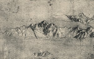 Estudio de cordilleras, c. 1480 de Leonardo da Vinci