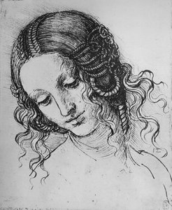 Estudio de la cabeza de una mujer, c1480 1945 de Leonardo da Vinci