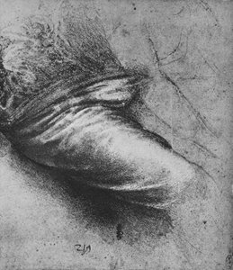 Estudio de la drapería de una figura sentada a la derecha, c1480 1945 de Leonardo da Vinci