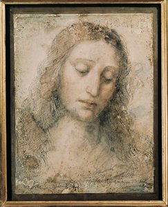"Cabeza de Cristo Redentor" Dibujo de un alumno de Leonardo da Vinci de Leonardo da Vinci