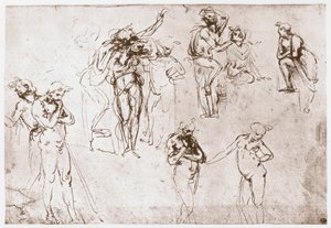 La Adoración de los Reyes, c. 1481 de Leonardo da Vinci