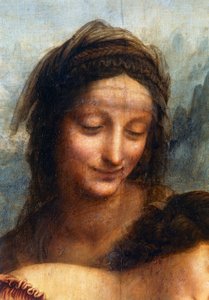 El rostro de Santa Ana (detalle) de Leonardo da Vinci