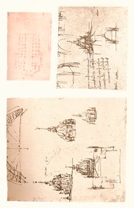 Tres dibujos de la Catedral de Milán, c. 1472-c. 1519, 1883 de Leonardo da Vinci