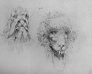 Dos cabezas de monstruos, c1480 1945 de Leonardo da Vinci