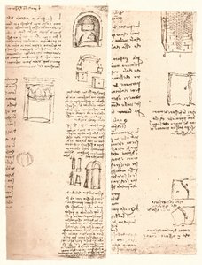 Dos dibujos arquitectónicos, c1472-c1519, 1883 de Leonardo da Vinci