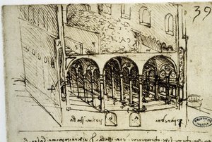 Urbanismo: plano arquitectónico (39) de Leonardo da Vinci - Biblioteca del Instituto de Francia de Leonardo da Vinci