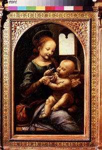 Virgen y Niño con Flor o Madonna Benois (Madonna with a Flower o Madonna Benois). Pintura de Leonardo da Vinci (Leonardo da Vinci de Leonardo da Vinci