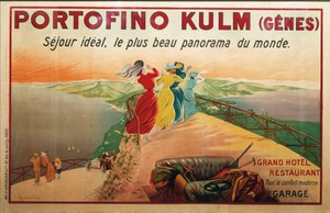 Anuncio del hotel Portofino, Portofino Kulm, ilustración de Leonetto Cappiello, póster de Leonetto Cappiello