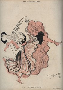 Retrato de Caroline (La Belle) Otero (1868-1965), bailarina y cortesana española - dibujo de Leonetto Cappiello en 