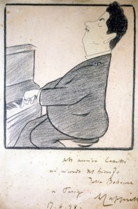 Retrato de Giacomo Puccini (1858-1924), compositor italiano. Caricatura de Leonetto Cappiello. de Leonetto Cappiello