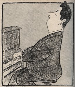 Retrato de Giacomo Puccini (1858-1924), compositor italiano. Caricatura de Leonetto Cappiello - 1898 de Leonetto Cappiello