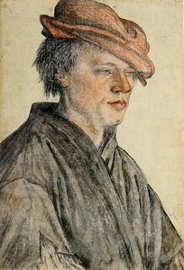 Retrato de un joven con gorra y vuelto a la derecha, c.1500-42 de Leonhard Beck