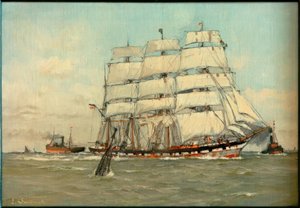 Barco de cuatro mástiles de la naviera de Hamburgo Wencke Söhne, Frachtdam