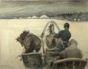 En el camino a Yasnaya Polyana, 1903 de Leonid Osipovic Pasternak