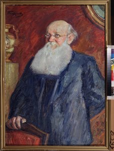 Retrato del revolucionario conde Pierre (Pyotr) Alekseevich Kropotkin (Pyotr A. Kropotkin) (1842-1921). Pintura de Leonid Osipovich Pasternak (1862-1945), témpera sobre lienzo de Leonid Osipovic Pasternak