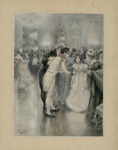 Natasha en su primer baile. Ilustración para la novela Guerra y Paz de León Tolstói, 1893 de Leonid Osipovich Pasternak