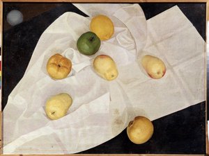 "Nature morte aux pommes et citron" (Naturaleza muerta con manzanas y limones) Peinture de Leonid Terentevich Chupyatov (1890-1942) 1923 State Russian Museum Saint Petersbourg de Leonid Terentlevich Chupyatov