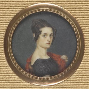 retrato, de, un, dama, en, un, vestido oscuro de Leopold Blonder