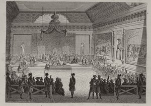 Asamblea de los Notables, 1787, grabado por Antoine Auguste Ernest Hebert (1817-1908) de Leopold Flameng