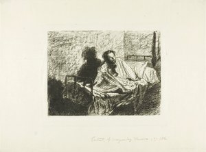 Retrato de Charles Meryon Sentado en la Cama