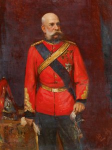 El emperador Francisco José I con uniforme del regimiento inglés de Leopold Horovitz