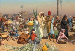 Mercado en el Bajo Egipto de Leopold Karl Muller