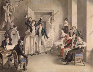 Franz Schubert 1797-1828. Juego de fiesta de los Schubertianos en Atzenbrugg, 1821 de Leopold Kupelwieser