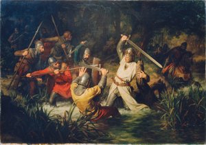 Rudolf von Habsburg en peligro de muerte de Leopold Löffler Edler von Radymno