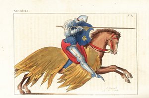 Caballería inglesa cargando con lanza de Leopold Massard