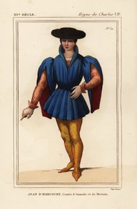 Jean VIII de Harcourt, caballero francés, conde de Aumale y Mortain de Leopold Massard