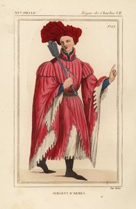 Sargento de armas con maza ceremonial de Leopold Massard