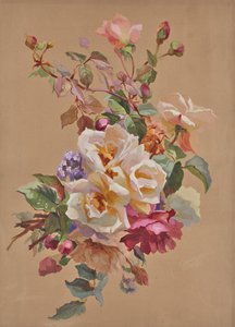Rosas y nomeolvides de Leopold von Stoll