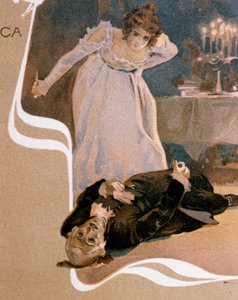Tarjeta postal ilustrada por Leopoldo Metlicovitz (1868-1944) con escenas de Tosca, ópera de Giacomo Puccini (1858-1924) de Leopoldo Metlicovitz