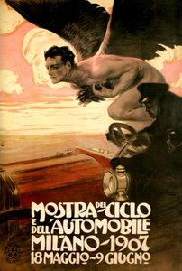 Cartel del Salón del Automóvil y de la Bicicleta, Milán 18 de mayo-9 de junio