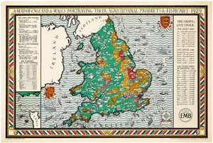 Un mapa de Inglaterra y Gales de Leslie MacDonald Gill
