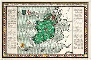 Un mapa del Estado Libre de Irlanda e Irlanda del Norte de Leslie MacDonald Gill