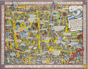 Un mapa de Peter Pan de los jardines de Kensington de Leslie MacDonald Gill