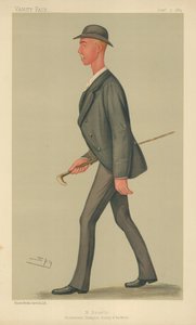 Henry Searle, campeón profesional de remo del mundo, 7 de septiembre de 1889, caricatura de Vanity Fair