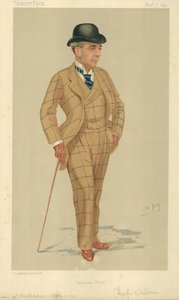 Mr Hwfa Williams, Sandown Park, 7 de noviembre de 1891, caricatura de Vanity Fair de Leslie Matthew Ward