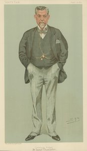 Sr. James Thompson, Ferrocarril de Caledonia, 15 de agosto de 1895, caricatura de Vanity Fair de Leslie Matthew Ward