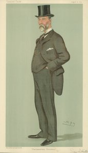 Sr. Samuel Whitbread, procedimiento parlamentario, 8 de agosto de 1895, caricatura de Vanity Fair de Leslie Matthew Ward