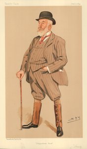 Sr. William Montagu Tharp, Chippenham Park, 21 de junio de 1894, caricatura de Vanity Fair de Leslie Matthew Ward