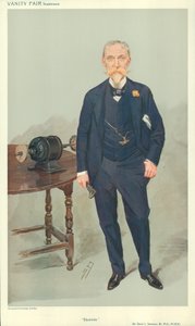 Sir David L Salomons, Electricidad, nd, caricatura de Vanity Fair de Leslie Matthew Ward