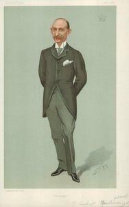 El Conde de Yarborough, Brocklesby, 2 de enero de 1896, caricatura de Vanity Fair de Leslie Matthew Ward