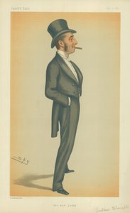 El Honorable Sr. Juez Straight, El nuevo juez, 10 de mayo de 1879, caricatura de Vanity Fair de Leslie Matthew Ward
