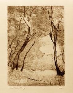 Árboles en la orilla del Grunewaldsee de Lesser Ury