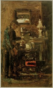 Mujer en la cocina de Lesser Ury