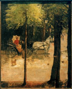 Primavera en el Tiergarten (Dama en el carruaje) de Lesser Ury