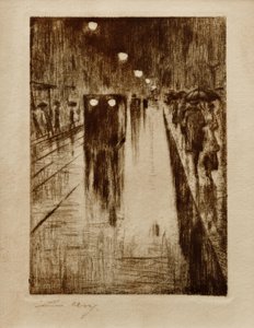 Calle de Leipzig bajo la lluvia de Lesser Ury